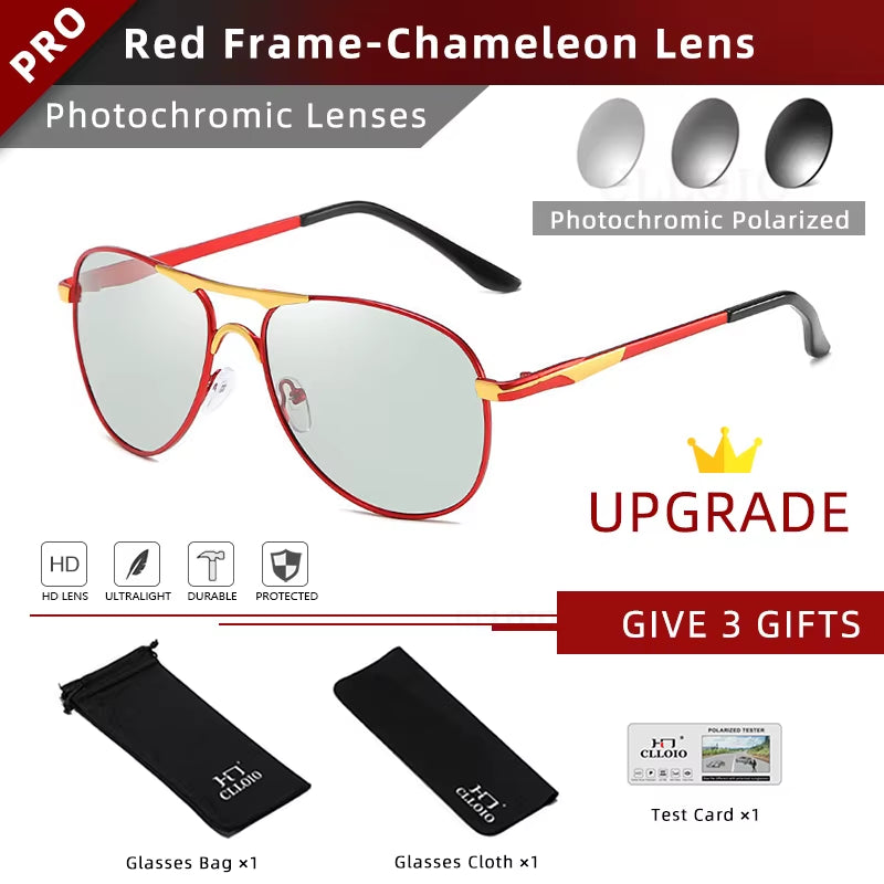 2022 New Photochromic Sunglasses Polarized Men Pilot Vintage Sun Glasses Women Driving Eyewear Goggles UV400 Gafas De Sol