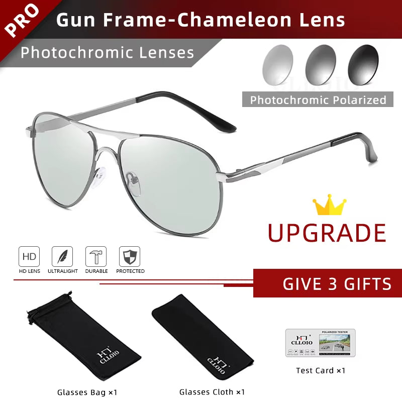 2022 New Photochromic Sunglasses Polarized Men Pilot Vintage Sun Glasses Women Driving Eyewear Goggles UV400 Gafas De Sol