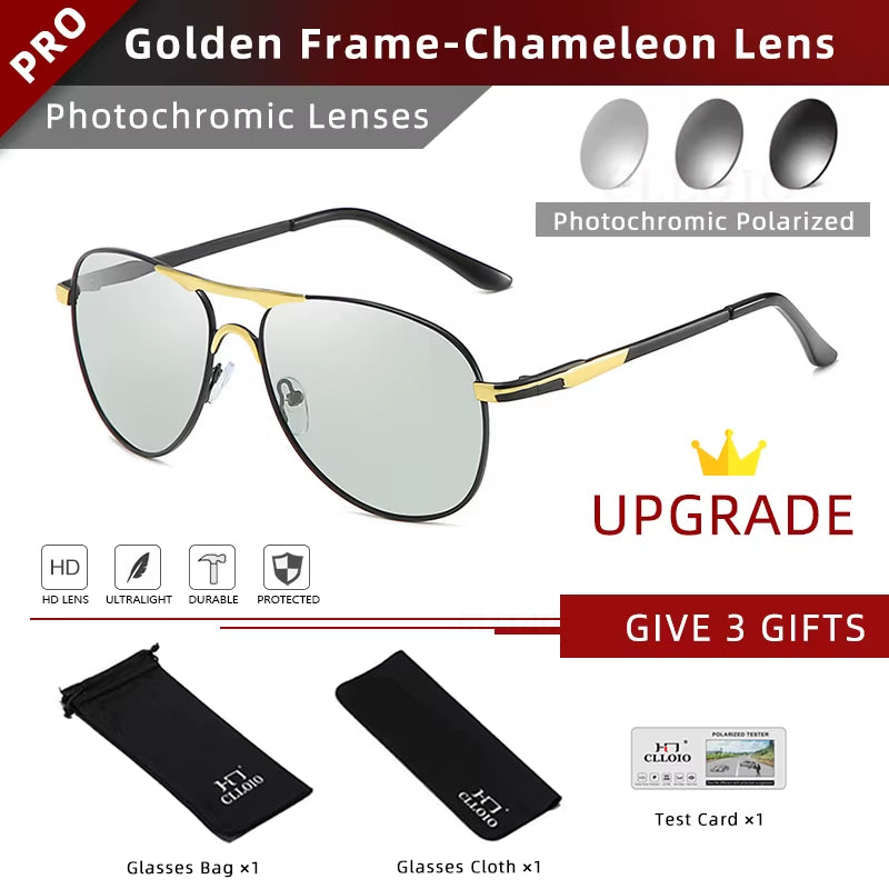 2022 New Photochromic Sunglasses Polarized Men Pilot Vintage Sun Glasses Women Driving Eyewear Goggles UV400 Gafas De Sol