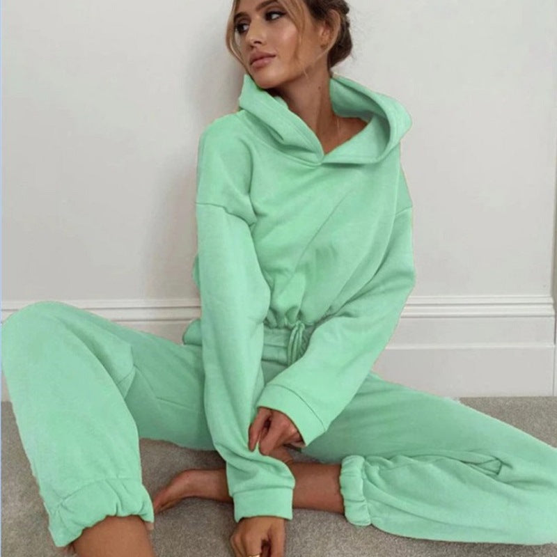 Women's 2-Piece Jogging Suit: Stylish Long Sleeve Hoodie and Sweatpants Fitness Tracksuit