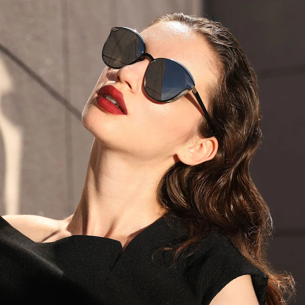 Luxury Polarized Sunglasses Women round Sun Glassess Ladies Lunette De Soleil Femme