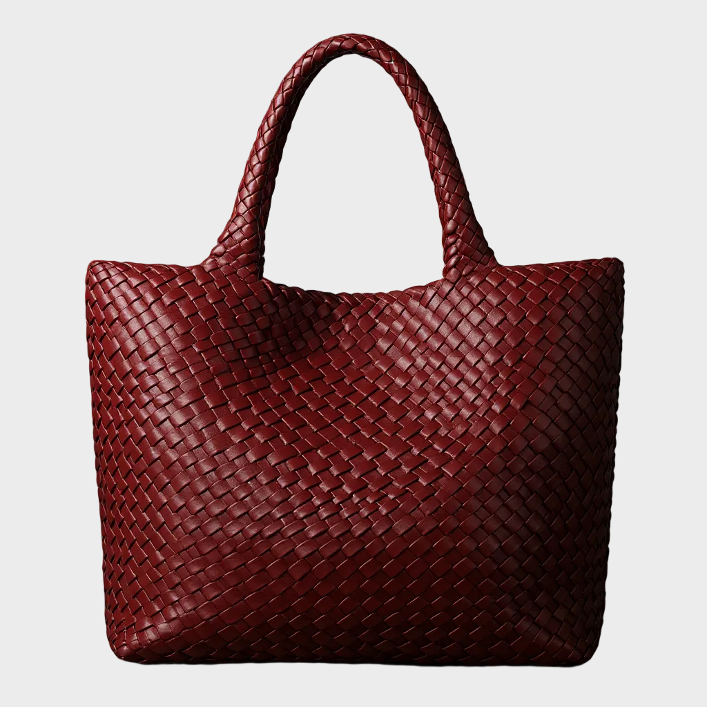 Elevate Your Style with Our Women's Premium Leather Woven Tote Handbag - Comfortable Wide Strap for Effortless Carrying