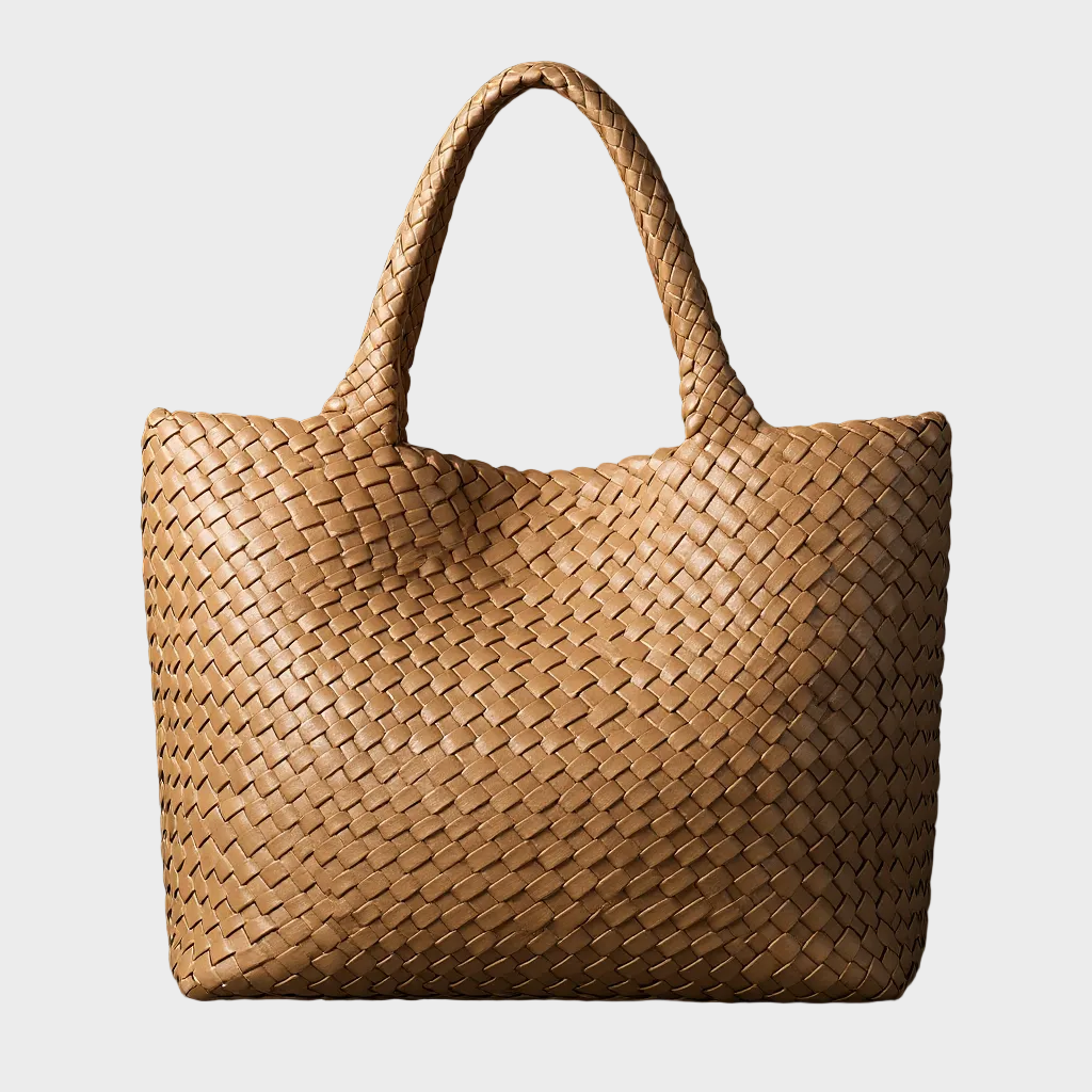 Elevate Your Style with Our Women's Premium Leather Woven Tote Handbag - Comfortable Wide Strap for Effortless Carrying